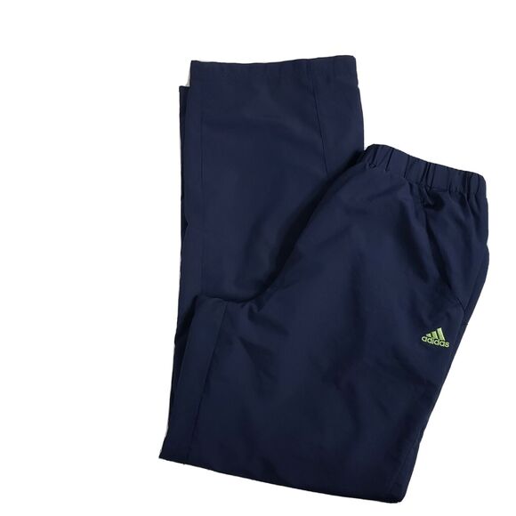 Adidas Womens Track Pants Medium Athletic 3-Stripes Navy Blue Zip Ankle Lined - Picture 3 of 11